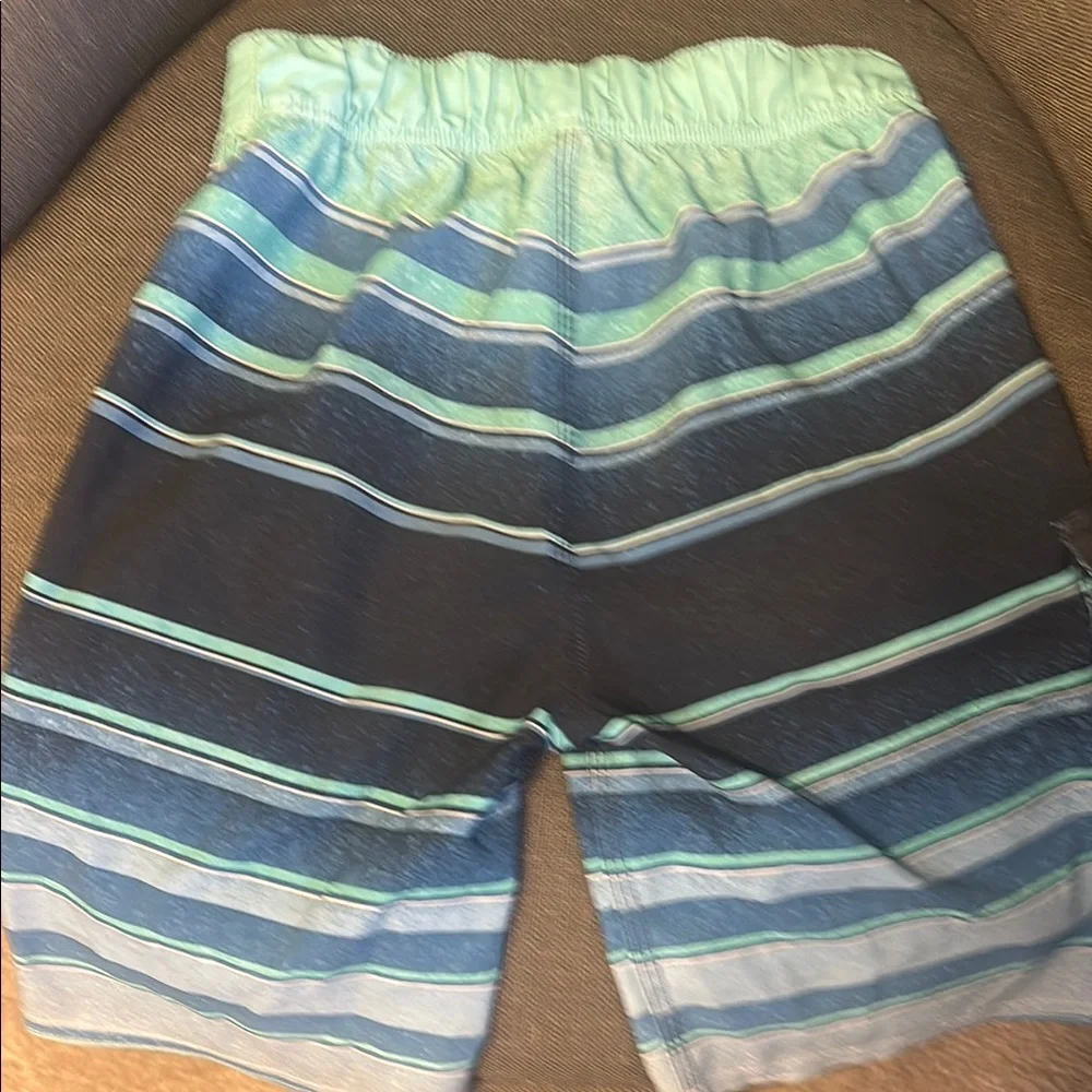 Billabong Boys 6 long Blue Striped  board shorts swimsuit
